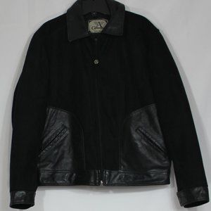 A Collezioni Made in Italy Leather Suede   Black Men's Winter Jacket  Medium